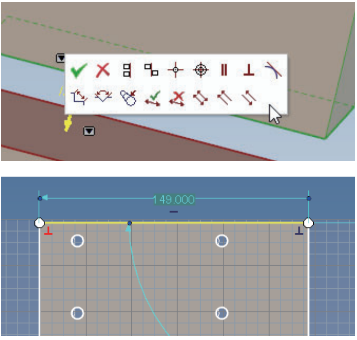 Fitur Geometric Constraints IRON CAD